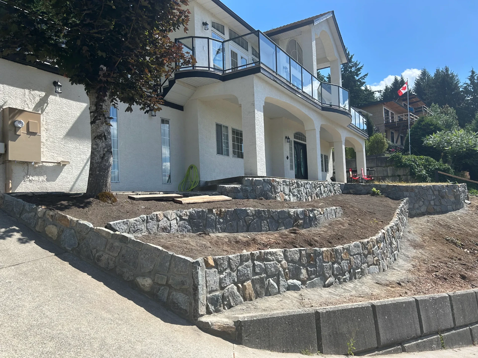 Natural Boulder Retaining Wall - Mission, BC